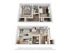 2 Bed - 2 Bath Lunar Bedroom Layout 912 sq.ft. Two Bed Two Bath